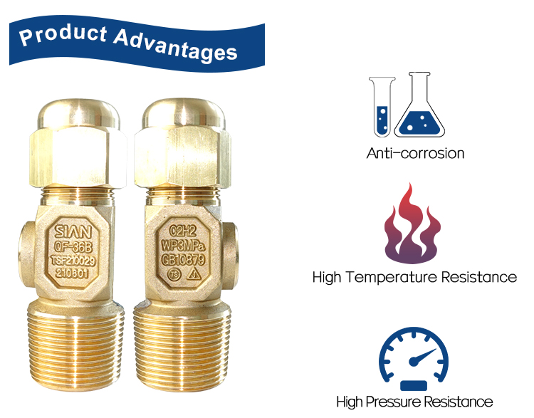 Газовый цилиндровый клапан C2H2 (4)